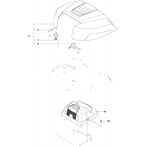 Cover Assembly for Husqvarna Rider 15 T AWD Ride on Mowers