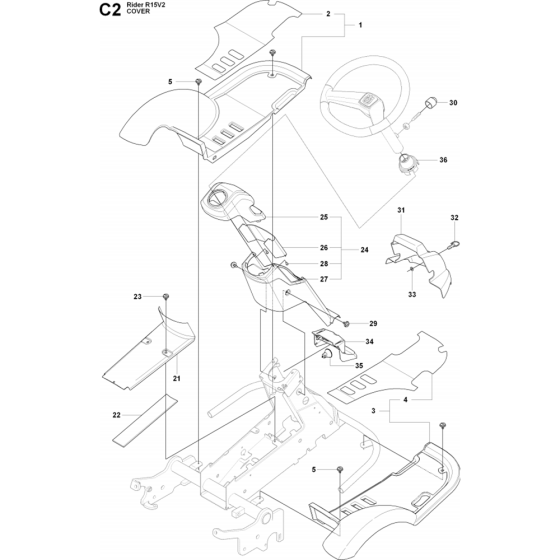 Cover Assembly for Husqvarna Rider 15V2 Ride on Mowers