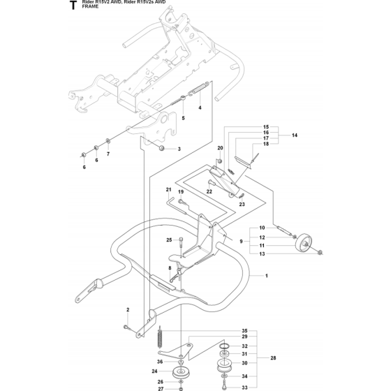 Frame Assembly for Husqvarna Rider 15V2 AWD Ride on Mowers