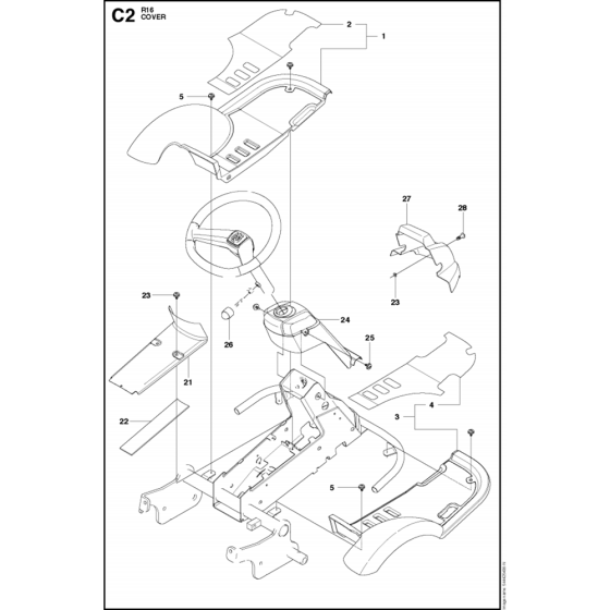 Cover-1 Assembly for Husqvarna Rider 16 Ride on Mowers