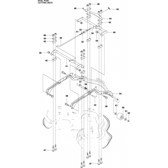 Cutting Deck Assembly for Husqvarna Rider 16 C Ride on Mowers