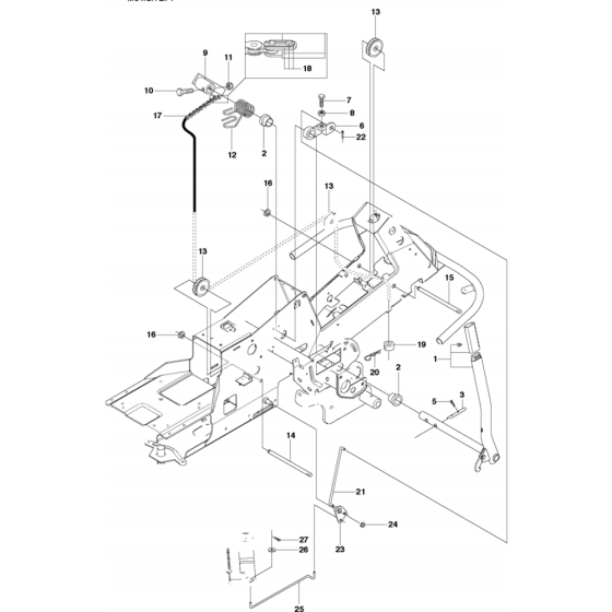 Deck Lift Assembly for Husqvarna Rider 16 C Ride on Mowers