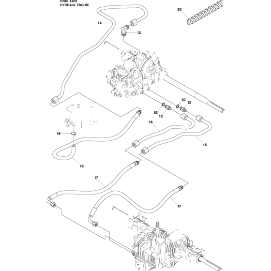 Engine-1 Assembly for Husqvarna Rider 16 C AWD Ride on Mowers