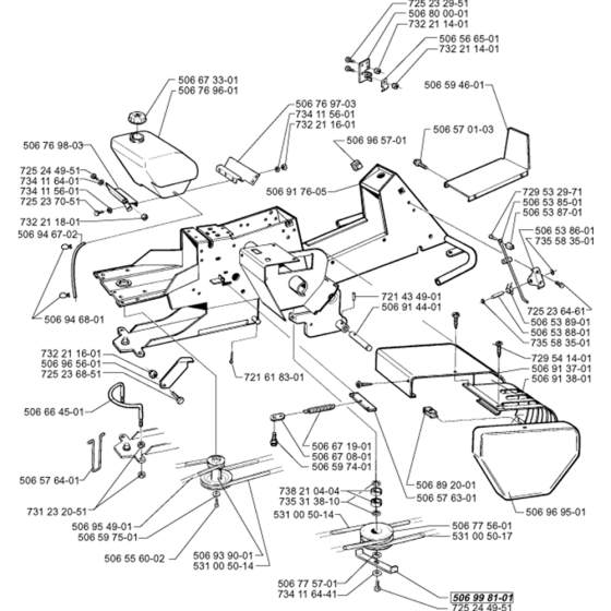 Chassis/ Frame Assembly for Husqvarna Rider 16 H Ride on Mowers