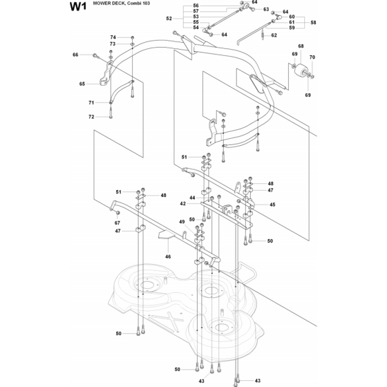 Cutting Deck 103cm-1 Assembly for Husqvarna Rider 175 AWD Ride on Mowers