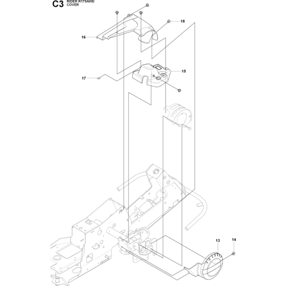 Cover-1 Assembly for Husqvarna Rider 175 AWD Ride on Mowers