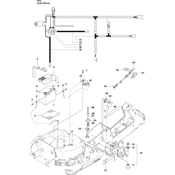 Electrical Assembly for Husqvarna Rider 18 Ride on Mowers