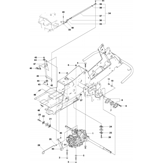 Engine-1 Assembly for Husqvarna Rider 18 AWD Ride on Mowers