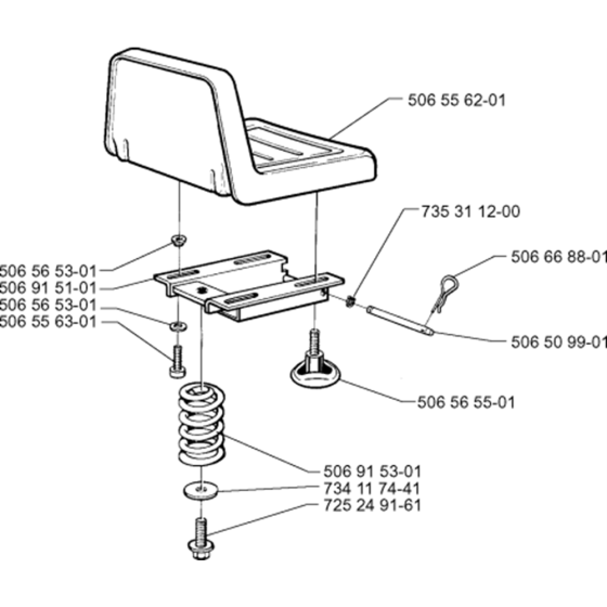 Seat Assembly for Husqvarna Rider 850 Ride on Mowers