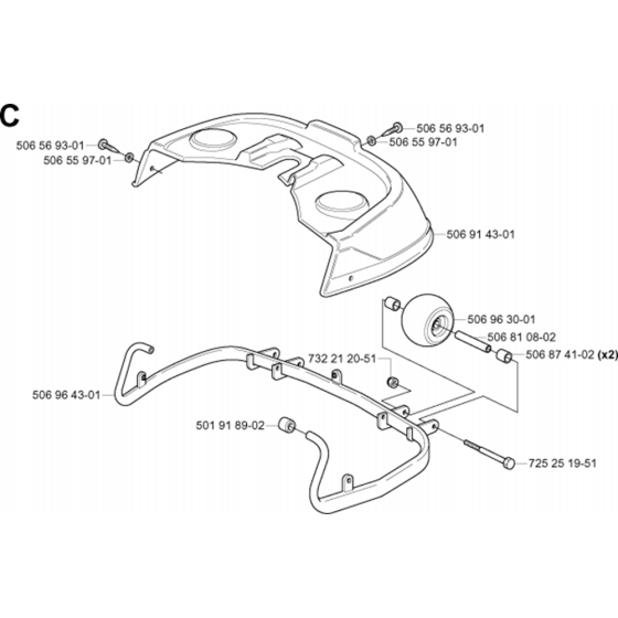 Protection Frame Assembly for Husqvarna Rider 970 Ride on Mowers