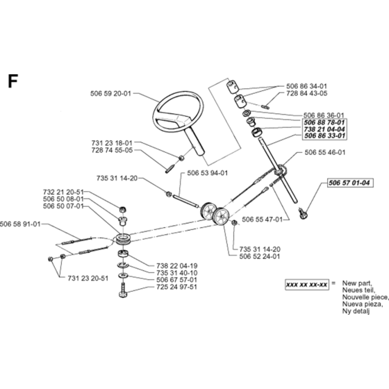 Steering Assembly for Husqvarna Rider 970 Ride on Mowers