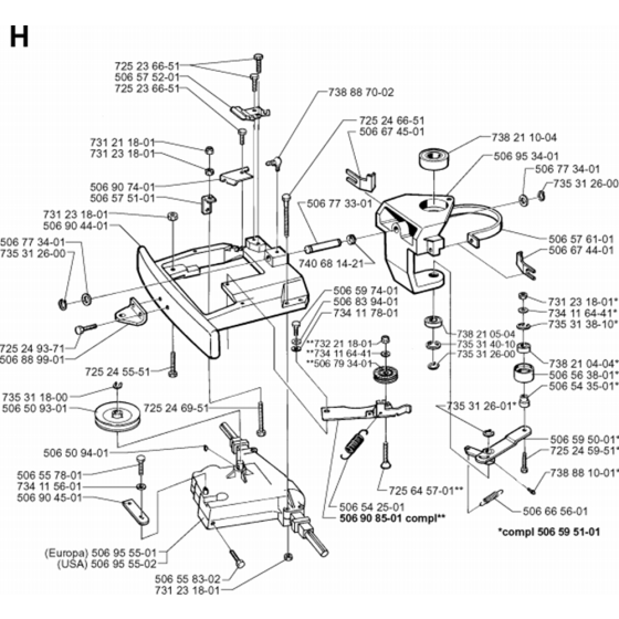 Tine Assembly for Husqvarna Rider 970 Ride on Mowers