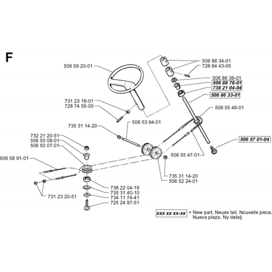 Steering Assembly for Husqvarna Rider 970 HST Ride on Mowers