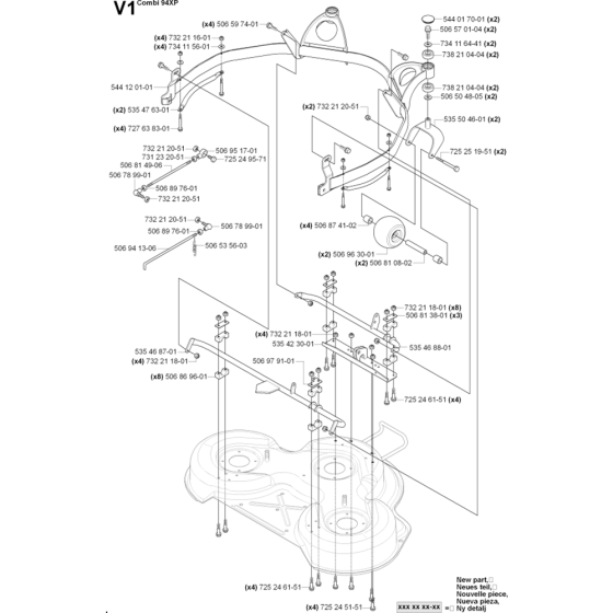 Cutting Deck 94cm-1 Assembly for Husqvarna Rider Pro 18 Ride on Mowers