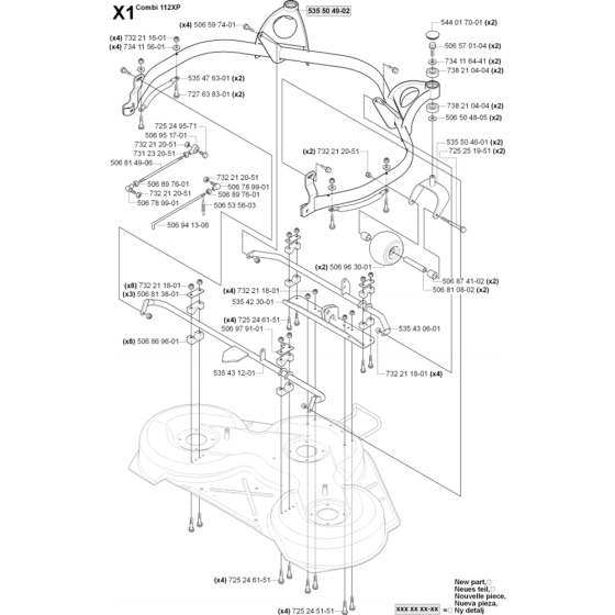 Cutting Deck 112cm-2 Assembly for Husqvarna Rider Pro 18 Ride on Mowers