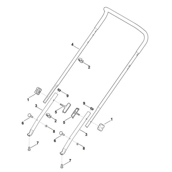 Handle Assembly for Stihl RL 540.0 Lawn Scarifier