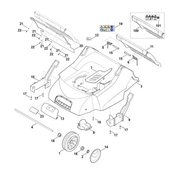 Housing, Front Axle Assembly for Stihl RL 540.0 Lawn Scarifier