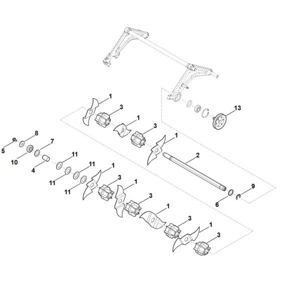 Scarifying Unit Assembly for Stihl RL 540.0 Lawn Scarifier