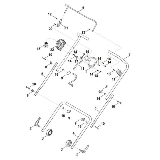 Handle Assembly for Stihl RLA 240.0 Lawn Scarifier