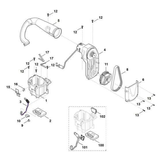 Electrical, Motor Assembly for Stihl RLA 240.0 Lawn Scarifier