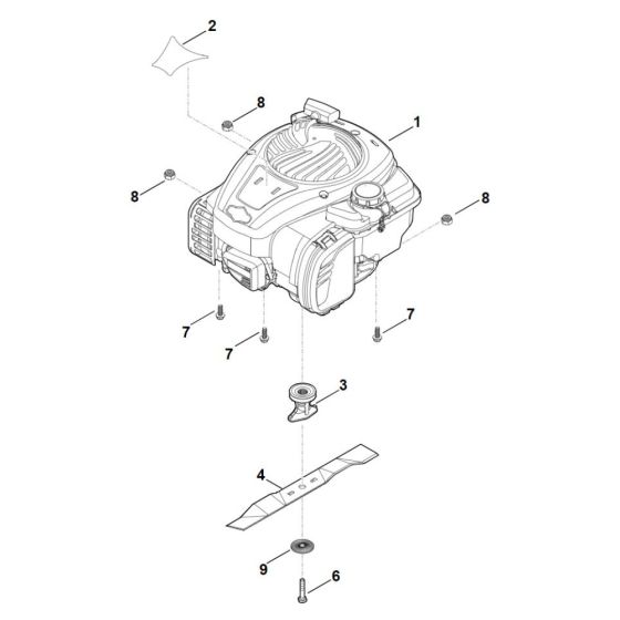 Engine, Blade for Stihl RM 2.0 R Mower