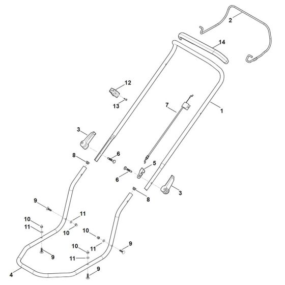 Handle for Stihl RM 2.1 R Mower