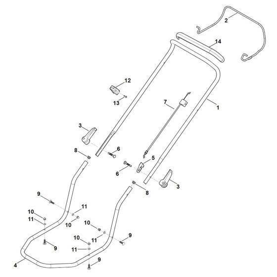 Handle for Stihl RM 2.2 R Mower