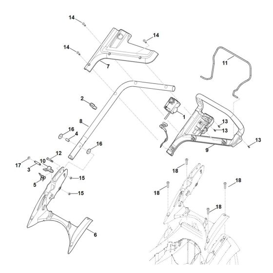 Handle for Stihl RMA 239.1 C Cordless Mower