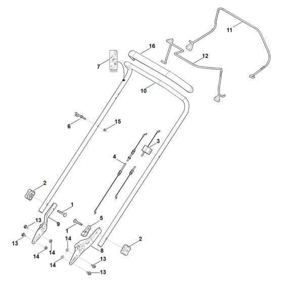 Handle for Stihl RM 248.1 T Mower