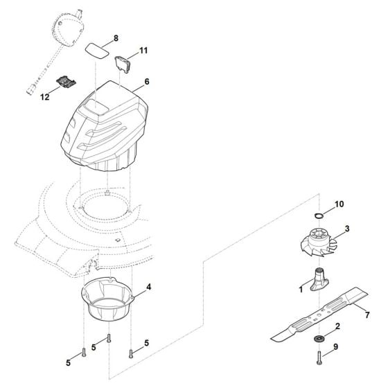 Engine, Blade for Stihl RMA 253.0 Cordless Mower