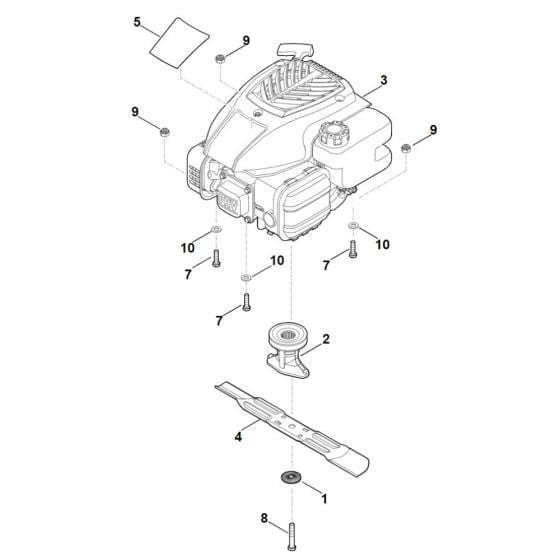 Engine, Blade for Stihl RM 253.1 T Mower