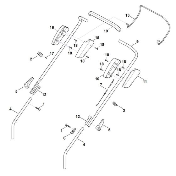 Handle for Stihl RM 443.0 Mower