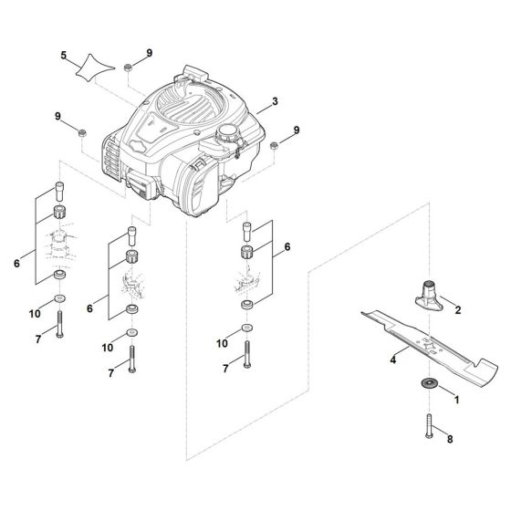 Engine, Blade for Stihl RM 443.0 Mower