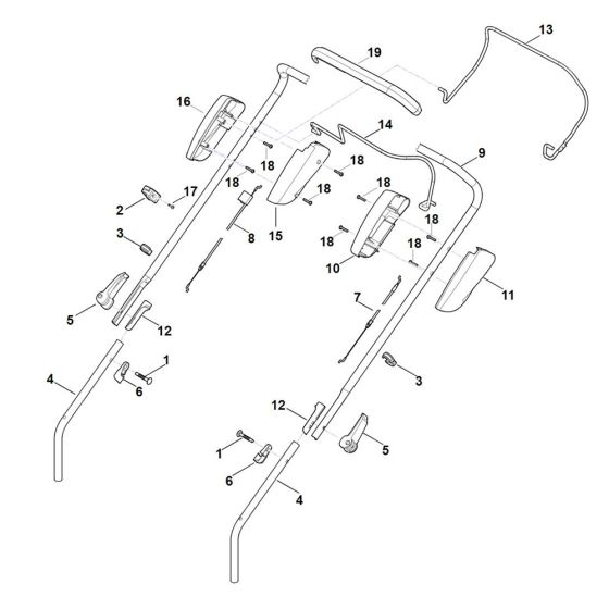 Handle for Stihl RM 448.0 TX Mower