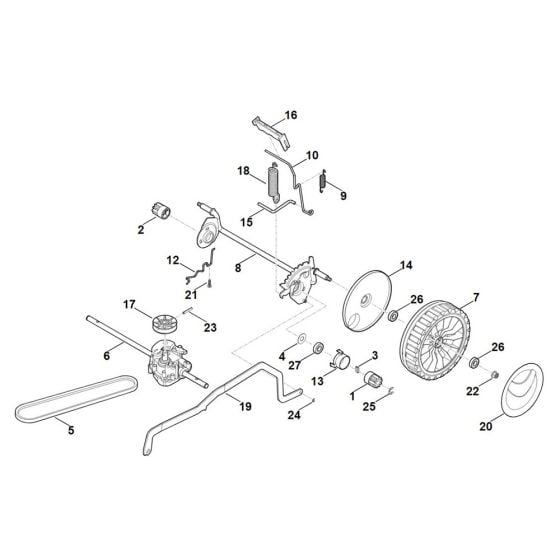 Rear Axle, Height Adjustment for Stihl RM 448.0 TX Mower