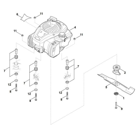 Engine, Blade for Stihl RM 448.0 TX Mower