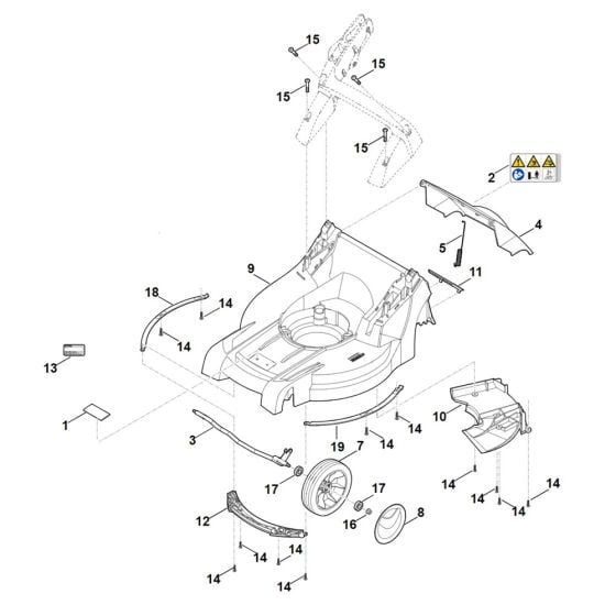 Housing, Front Axel for Stihl RM 448.1 TC Mower