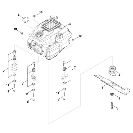 Engine, Blade for Stihl RM 448.1 TC Mower