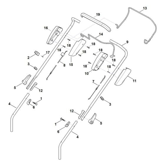 Handle for Stihl RM 448.1 TX Mower