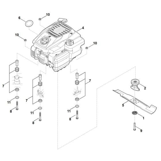 Engine, Blade for Stihl RM 448.1 TX Mower