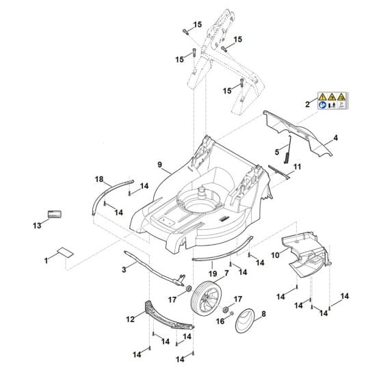 Housing, Front Axel for Stihl RM 448.1 VC Mower