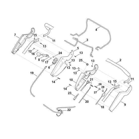 Handle Upper Part for Stihl RM 545.0 VE Mower