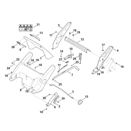 Frame, Height Adjustment for Stihl RM 545.0 VE Mower