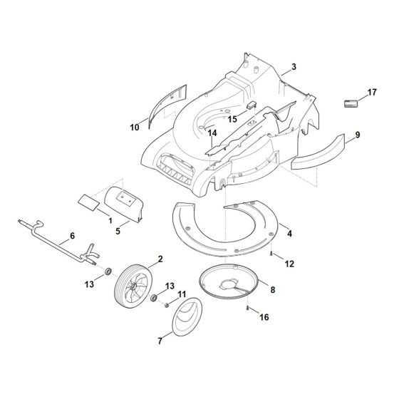 Housing, Front Axle for Stihl RM 545.0 VE Mower