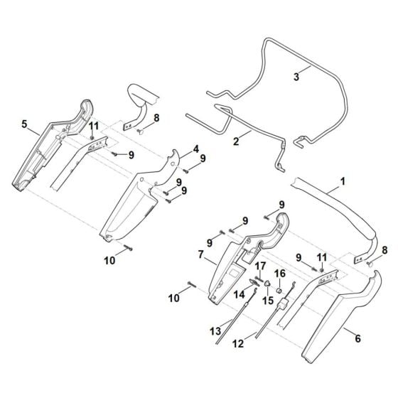 Handle Upper Part for Stihl RM 545.1 T Mower