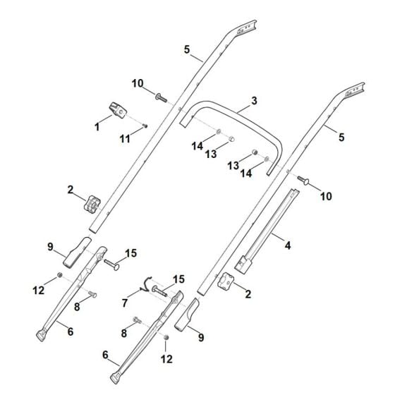 Handle Lower Part for Stihl RM 545.1 T Mower