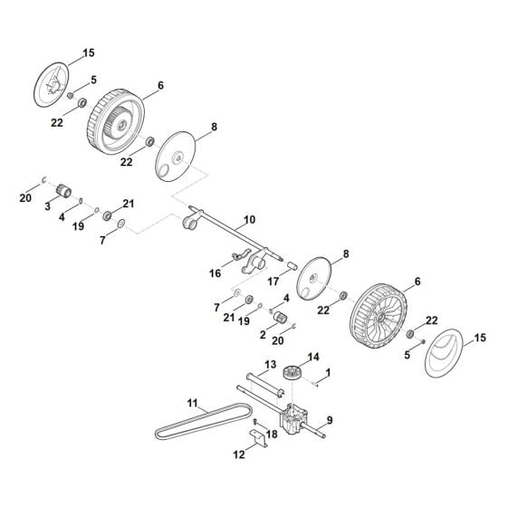 Shaft, Gear Box for Stihl RM 545.1 T Mower