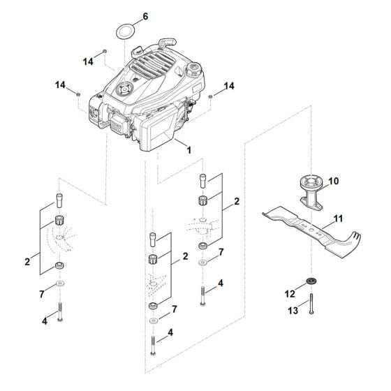 Engine, Blade for Stihl RM 545.1 T Mower