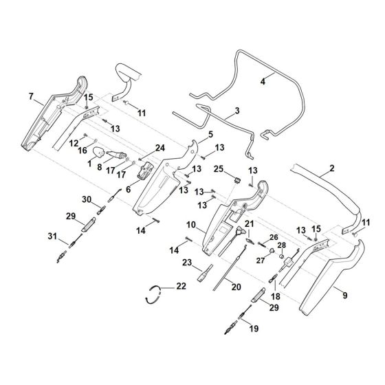 Handle Upper Part for Stihl RM 545.1 VE Mower