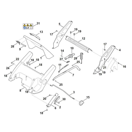 Frame, Height Adjustment for Stihl RM 545.1 VE Mower